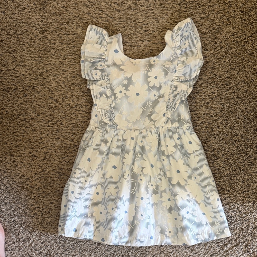 btween Blue and White Floral Kids Dress